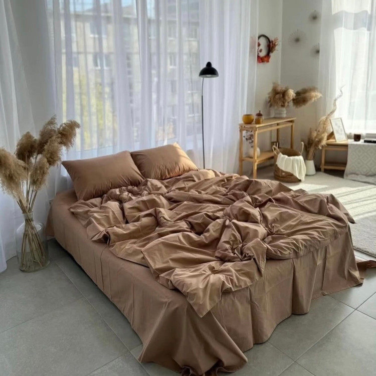 سرویس روتختی کاوری نخی رنگ نسکافه ای