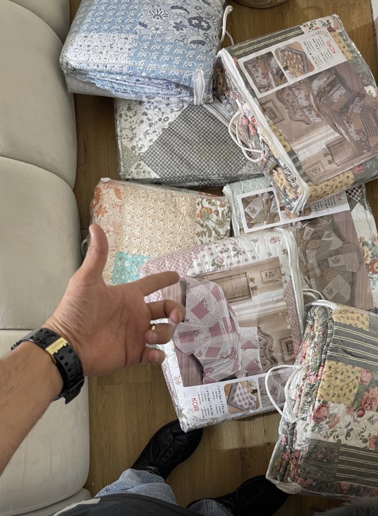 روتختی پنبه دوزی چهل تکه وارداتی دونفره ۳تکه