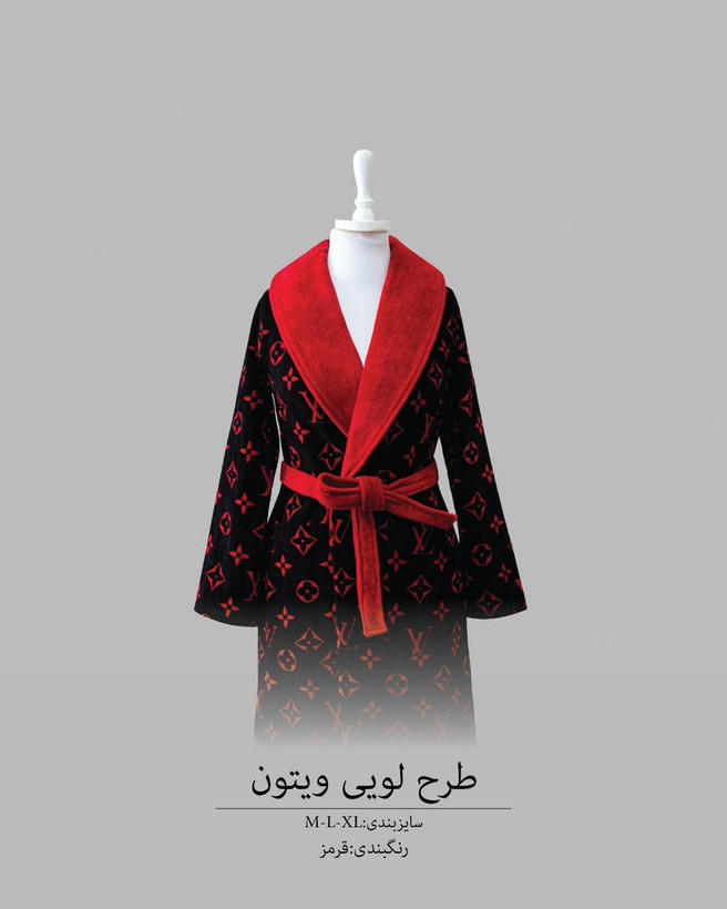 حوله تن پوش پالتویی لوییویتون قرمز مشکی