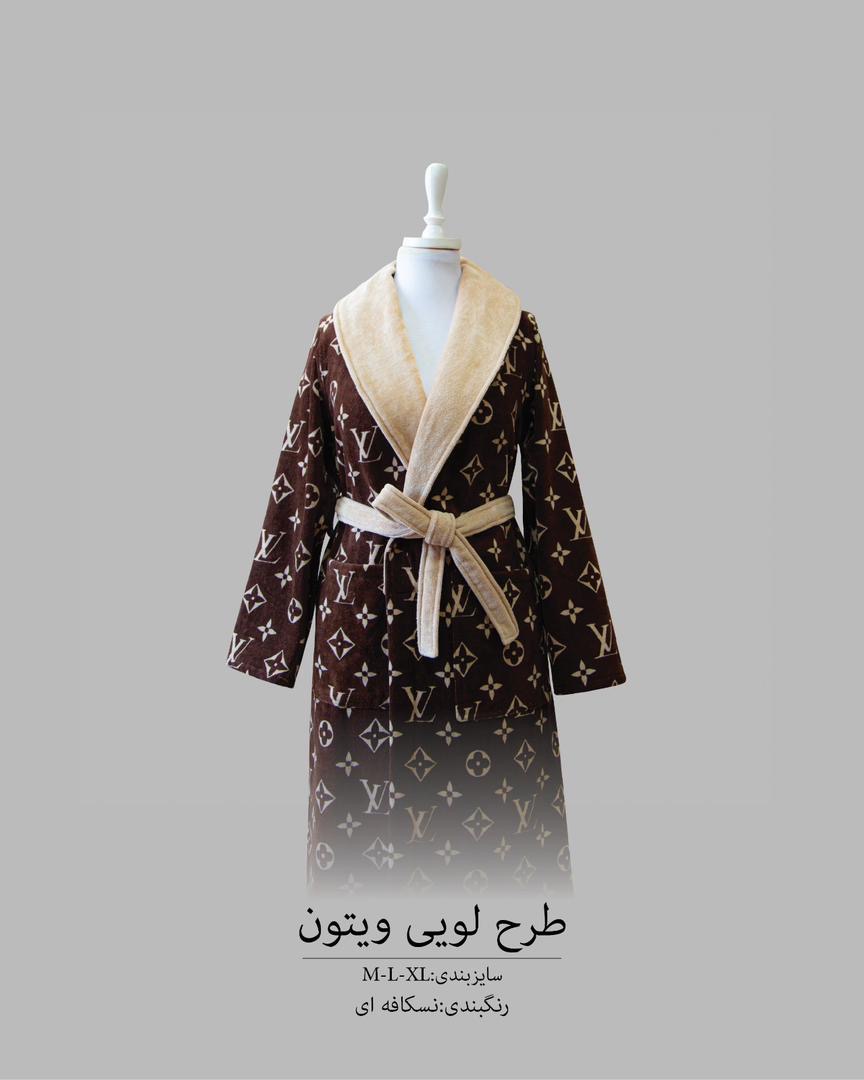 حوله تن پوش پالتویی لویی ویتون کرم قهوه ای