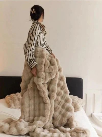 روتختی دونفره ۳ تکه خز بلند خرگوشی وارداتی